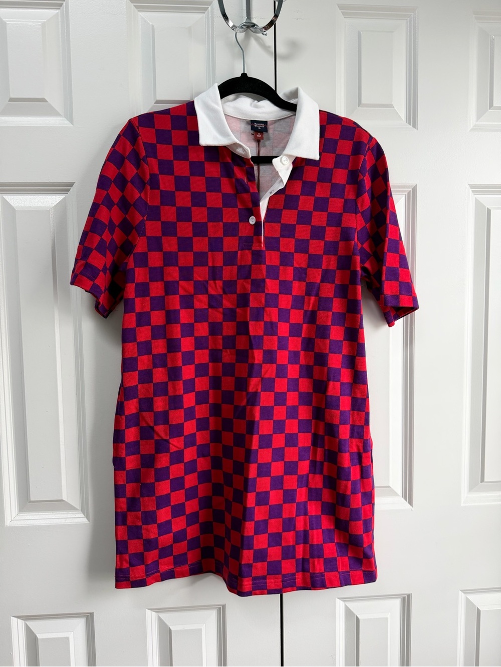 Rowing Blazers Red and Purple Checkerboard Polo Dress
